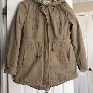 Tan faux fur winter jacket